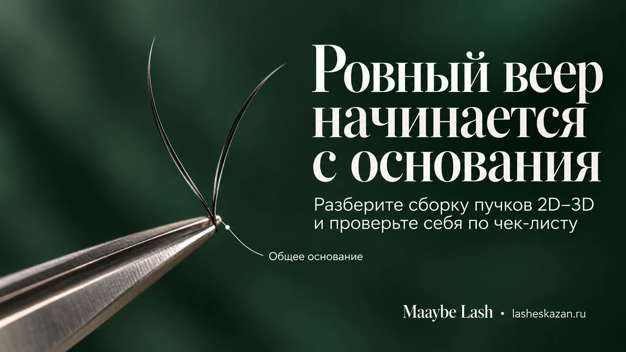Обложка статьи «Как делать пучки для наращивания ресниц»: мастер по наращиванию ресниц Ильнара, студия Maaybe Lash