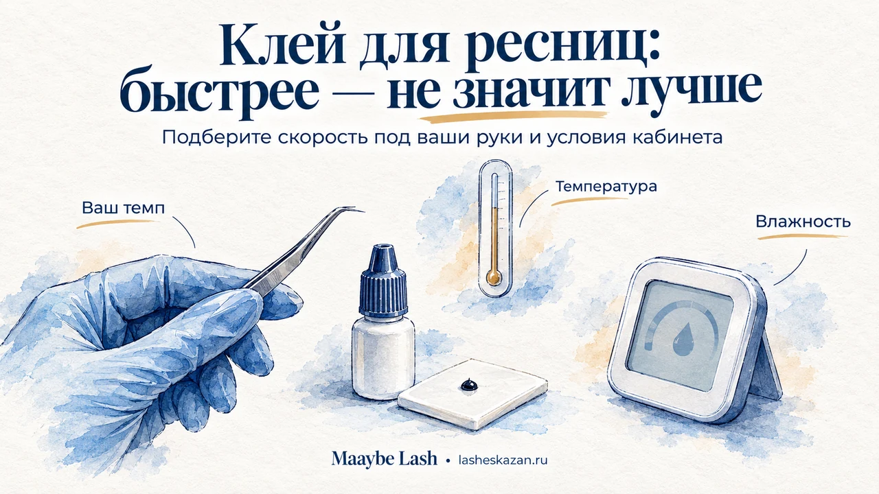 Обложка статьи «Клей для наращивания ресниц»: мастер по наращиванию ресниц Ильнара, студия Maaybe Lash