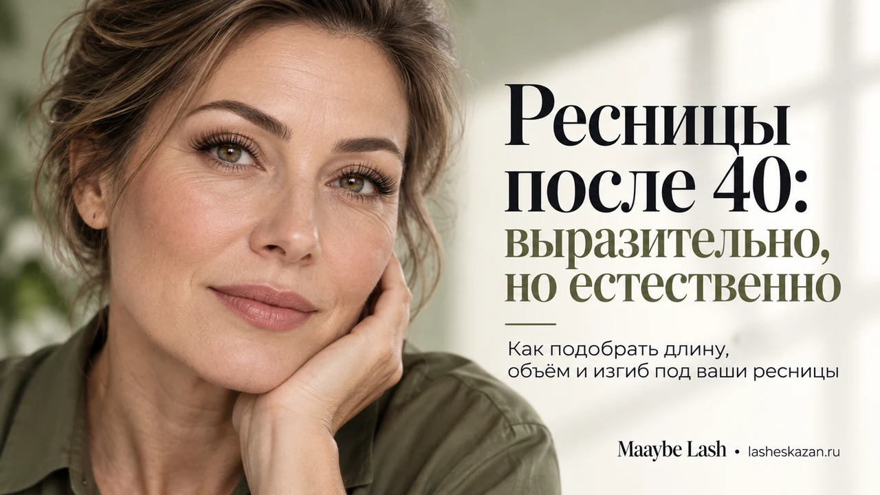 Обложка статьи «Возрастное наращивание ресниц»: мастер по наращиванию ресниц Ильнара, студия Maaybe Lash